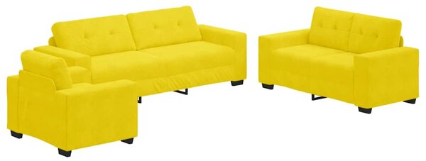 Set pohovek 3 ks Žlutá samet 3324645