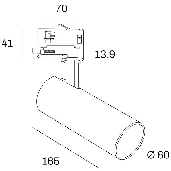 Internova Meteora LED svítidlo pro 3F lištu bílé Bílá2700K15°
