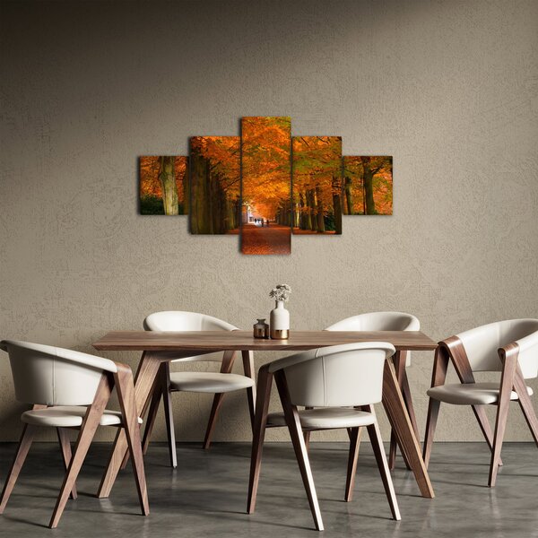 Obraz - Alej stromů na podzim (125x70 cm)