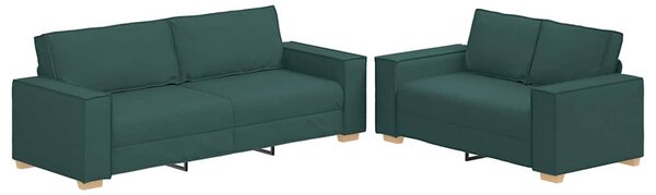 2dílná sedací souprava s poduškami tmavě zelená textil 3324696