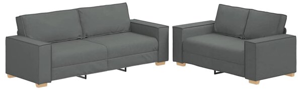 2dílná sedací souprava s poduškami tmavě šedá textil 3324692
