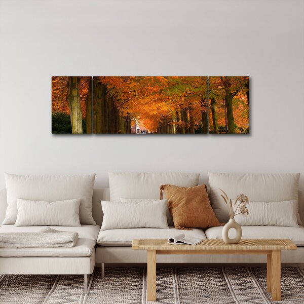 Obraz - Alej stromů na podzim (170x50 cm)