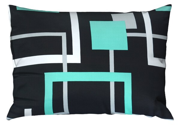Povlecení mikrosatén prodloužené BILETA tyrkysové 140x220 cm geometrické tvary;abstrakce