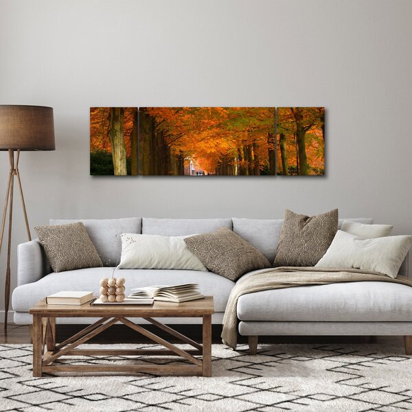 Obraz - Alej stromů na podzim (170x50 cm)