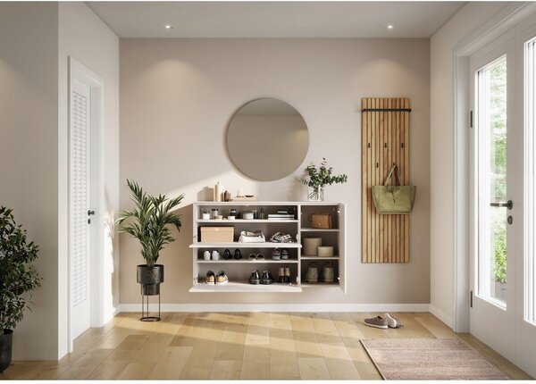 Krémový závěsný botník 137x78x41 cm – Germania