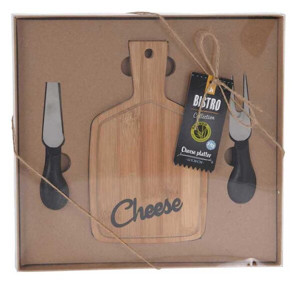Sada na krájení sýrů Cheese 2, bambus, 20x12 cm