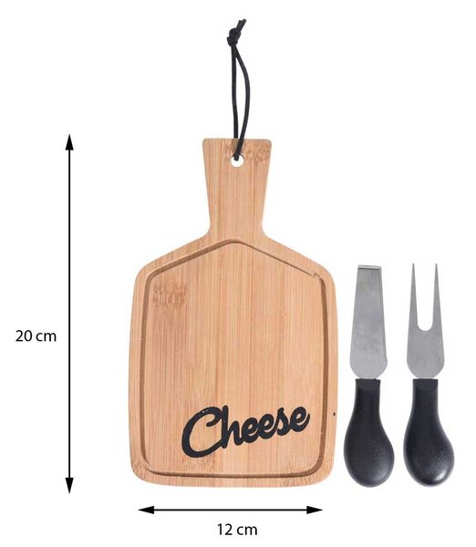 Sada na krájení sýrů Cheese 2, bambus, 20x12 cm