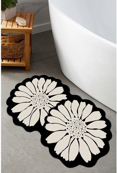 Černá/krémová koupelnová předložka 70x120 cm Flor Extrana – Foutastic