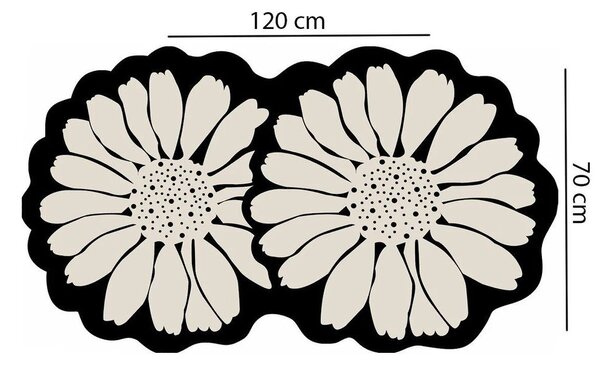 Černá/krémová koupelnová předložka 70x120 cm Flor Extrana – Foutastic