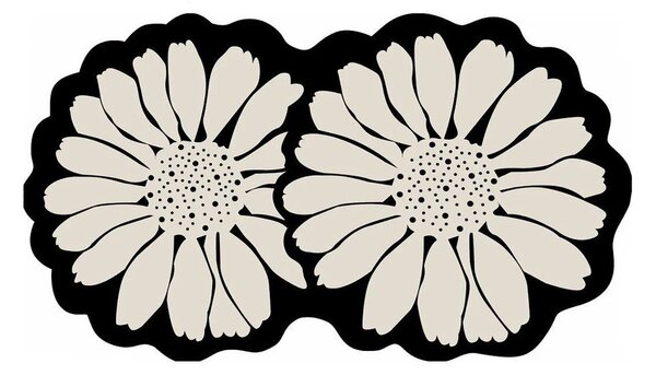 Černá/krémová koupelnová předložka 70x120 cm Flor Extrana – Foutastic