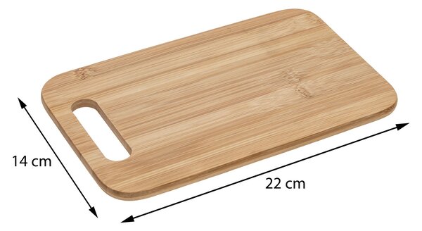 Prkénko na krájení se stojanem Set, bambus, sada 4ks, 22x14 cm