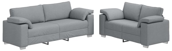 Pohovka 2 ks Světle šedá textil 3324740