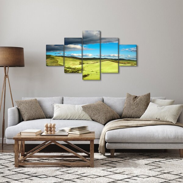 Obraz - Zelená krajina s pahorky (125x70 cm)