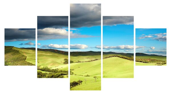 Obraz - Zelená krajina s pahorky (125x70 cm)