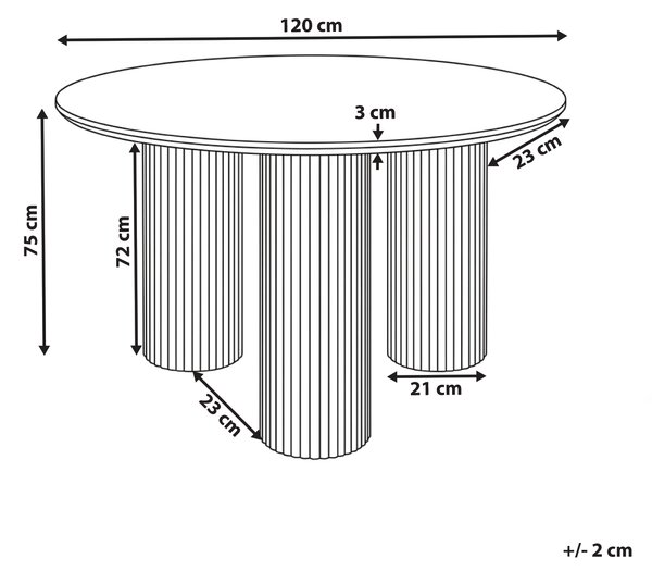 Jídelní stůl TULEMALU Bílá 120 cm 120 cm