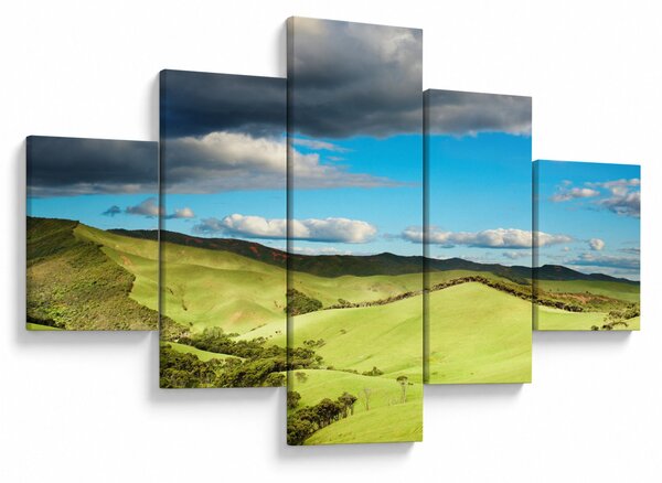 Obraz - Zelená krajina s pahorky (125x70 cm)