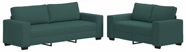 2dílná sedací souprava s poduškami tmavě zelená textil 3324736