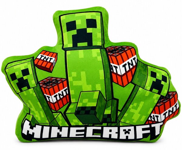 Tvarovaný 3D polštář Minecraft - Creepers & TNT