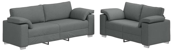 Pohovka 2 ks Tmavě šedá textil 3324741