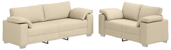 Pohovka 2 ks Krémová textil 3324747