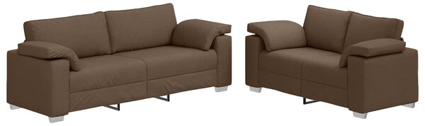 Pohovka 2 ks Hnědá textil 3324744