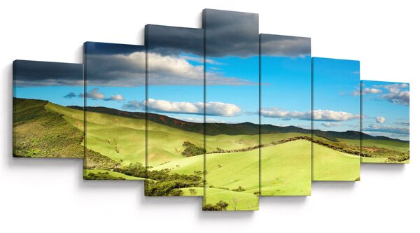 Obraz - Zelená krajina s pahorky (210x100 cm)