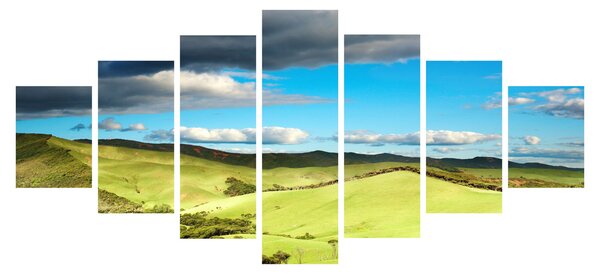 Obraz - Zelená krajina s pahorky (210x100 cm)