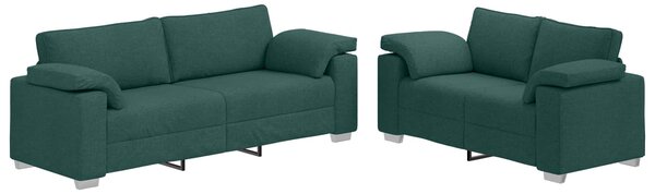 Pohovka 2 ks Tmavě zelená textil 3324745