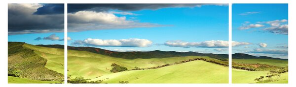 Obraz - Zelená krajina s pahorky (170x50 cm)