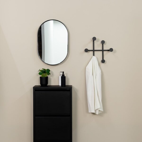 Černý kovový nástěnný věšák Bottoni – Spinder Design