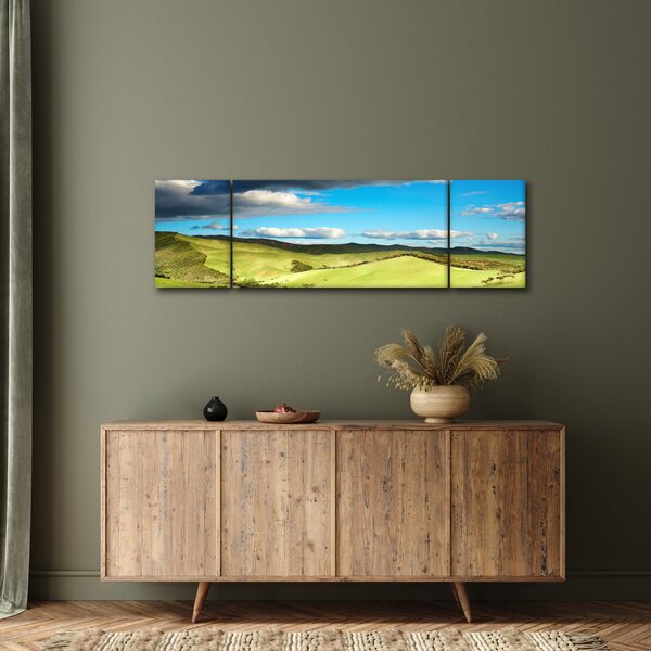 Obraz - Zelená krajina s pahorky (170x50 cm)
