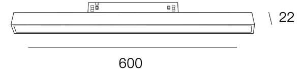 Internova Banda LED svítidlo pro 48V lištu 435mmČerná2700K