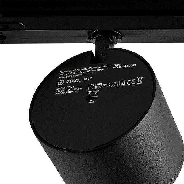 IMPR 707271 Deko-Light 3-fázové bodové svítidlo Focaris, 37 W, DIM, 2700/3000/4000 K, černá - DEKOLIGHT