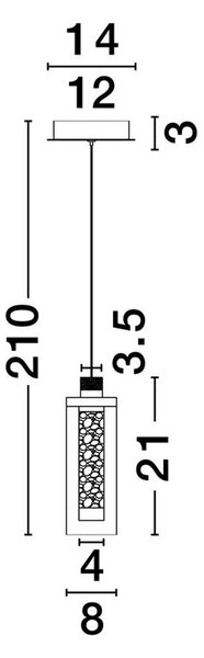 Nova Luce Lune LED závěsné svítidlo 5 světel – svislé provedení