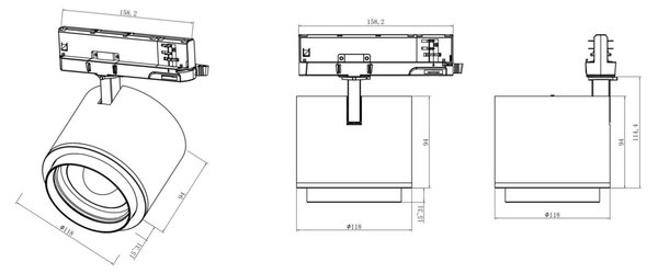 IMPR 707271 Deko-Light 3-fázové bodové svítidlo Focaris, 37 W, DIM, 2700/3000/4000 K, černá - DEKOLIGHT
