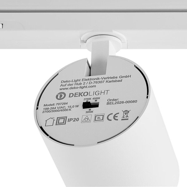 IMPR 707264 Deko-Light 3-fázové bodové svítidlo Focaris, 15 W, DALI, 2700/3000/4000 K, bílá - DEKOLIGHT