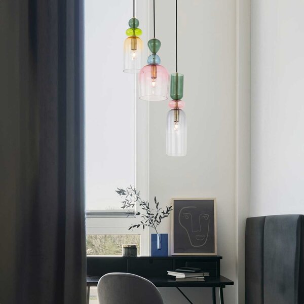 Nova Luce Murano E14 skleněné závěsné svítidlo D