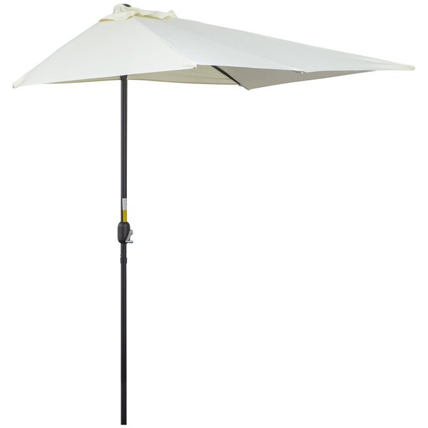 Outsunny Obdélníkový Slunečník 230x130x245 cm Závěsný Poloviční Slunečník s Kličkou UV Ochrana 30+ Voděodolný Slunečník pro Balkon Terasu Zahradu Béžo