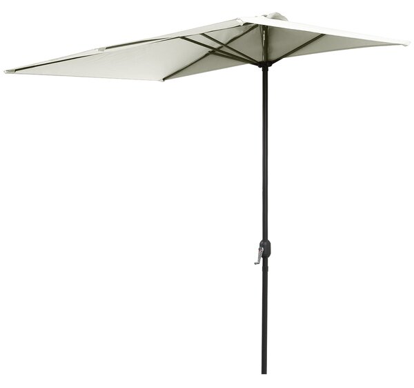 Outsunny Obdélníkový Slunečník 230x130x245 cm Závěsný Poloviční Slunečník s Kličkou UV Ochrana 30+ Voděodolný Slunečník pro Balkon Terasu Zahradu Béžo
