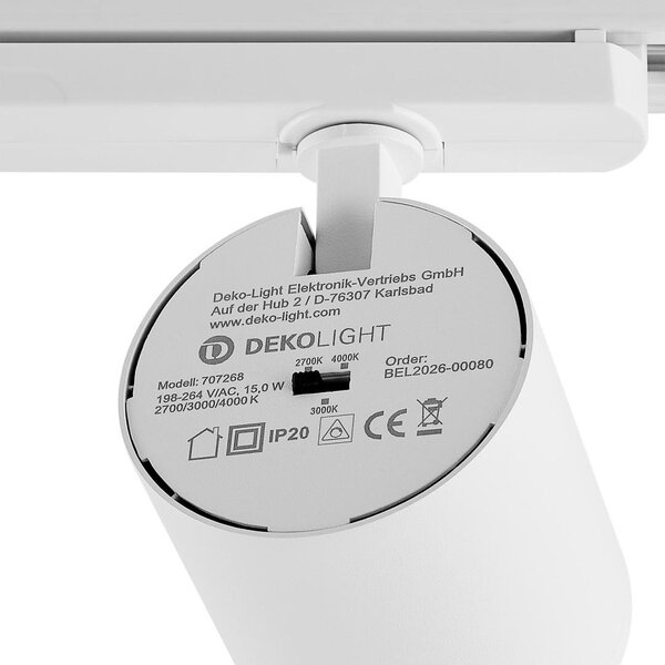 IMPR 707268 Deko-Light 3-fázové bodové svítidlo Focaris, 15 W, DIM, 2700/3000/4000 K, bílá - DEKOLIGHT