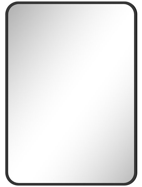 Nástěnné zrcadlo HOMCOM 50x70 cm - Dekorativní zrcadlo s kovovým rámem a snadnou instalací pomocí háčku do obývacího pokoje, předsíně a chodby | Aosom