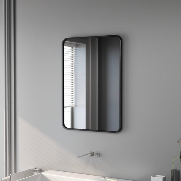 Nástěnné zrcadlo HOMCOM 50x70 cm - Dekorativní zrcadlo s kovovým rámem a snadnou instalací pomocí háčku do obývacího pokoje, předsíně a chodby | Aosom