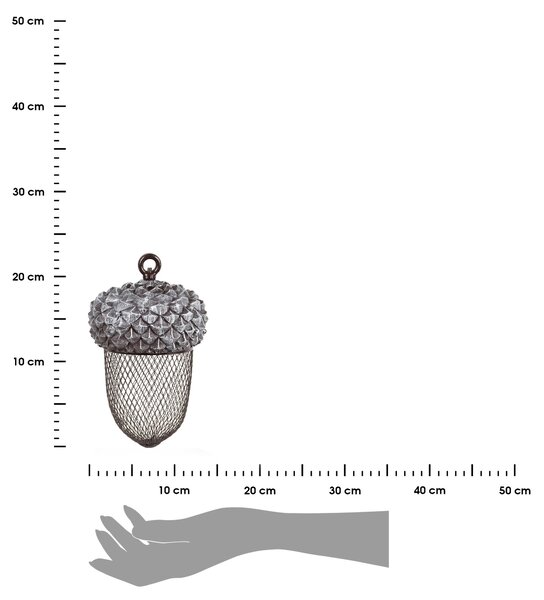 Závěsné krmítko pro ptáky Acorn, 30x13,5 cm, kov/polyesterová pryskyřice, šedá