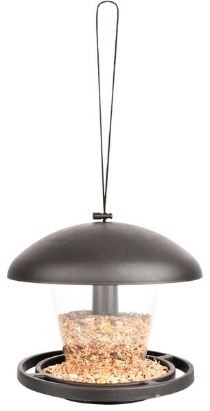 Závěsné krmítko pro ptáky Mushroom, 17,5x19,5 cm, plast, černá