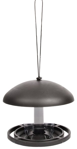 Závěsné krmítko pro ptáky Mushroom, 17,5x19,5 cm, plast, černá