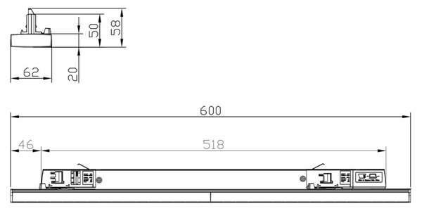 IMPR 707330 Deko-Light 3-fázové svítidlo lineární Pro Office 600, 18/20/22/24 W, DALI, 4000 K, bílá - DEKOLIGHT