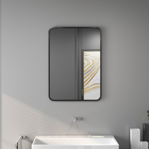 Nástěnné zrcadlo HOMCOM 50x70 cm - Dekorativní zrcadlo s kovovým rámem a snadnou instalací pomocí háčku do obývacího pokoje, předsíně a chodby | Aosom