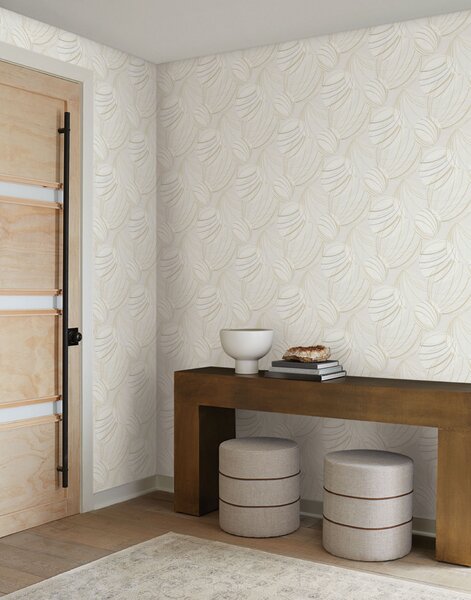 Šedo-béžová 3D geometrická vliesová tapeta na zeď, EV3906, Candice Olson Casual Elegance, York
