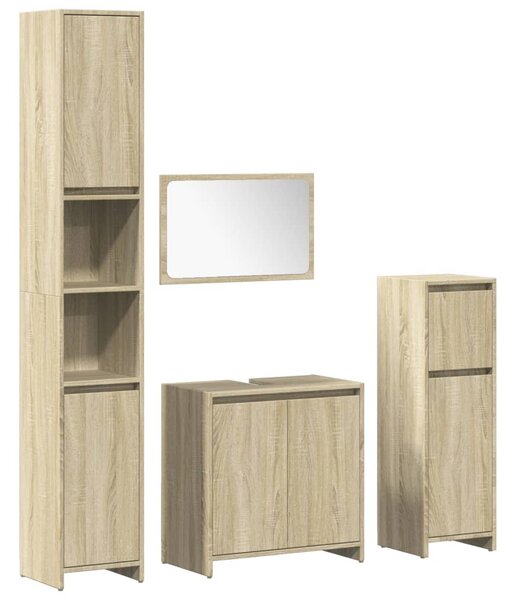 4dílný set koupelnového nábytku dub sonoma kompozitní dřevo 3324969
