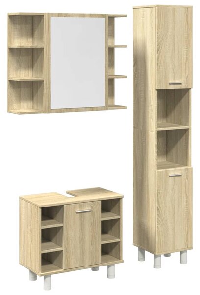 3dílný set koupelnového nábytku dub sonoma kompozitní dřevo 3324976